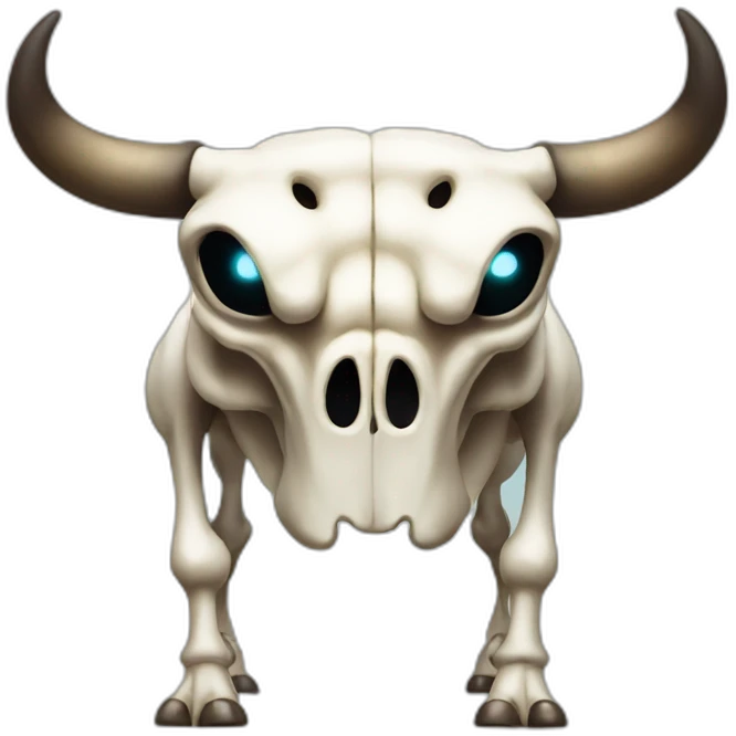bull fit skeleton with glowing eye emoji