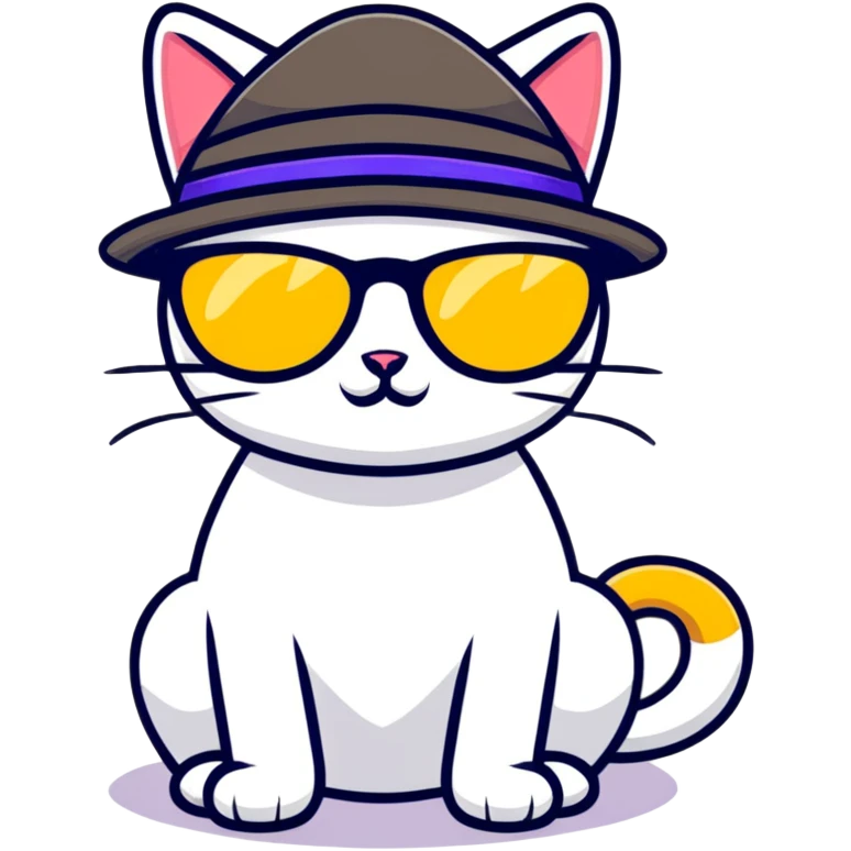 cat wearing sunglasses and a hat emoji