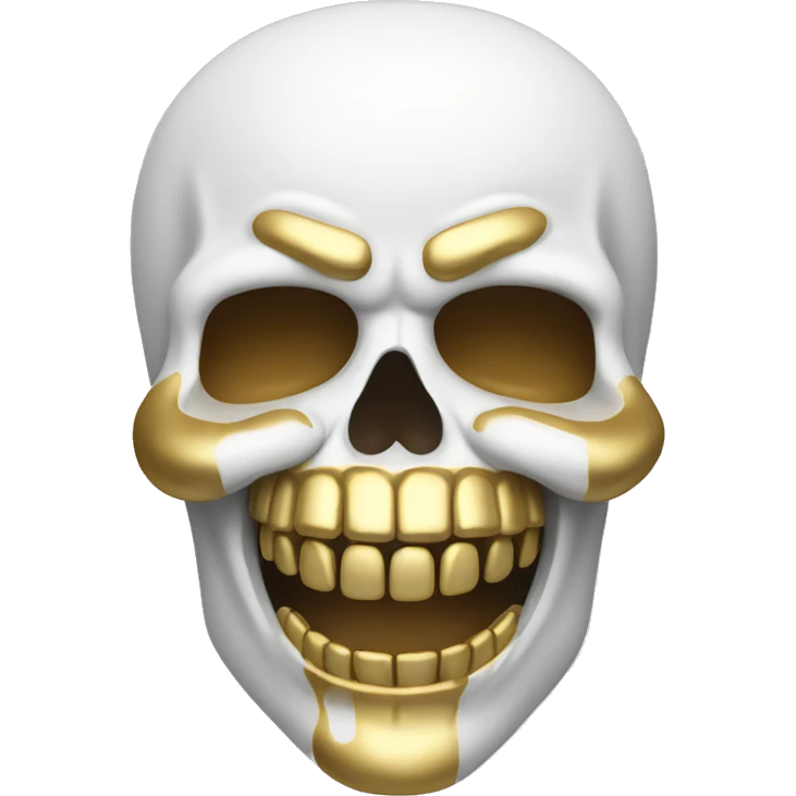 White skull with gold teeth Santa  emoji