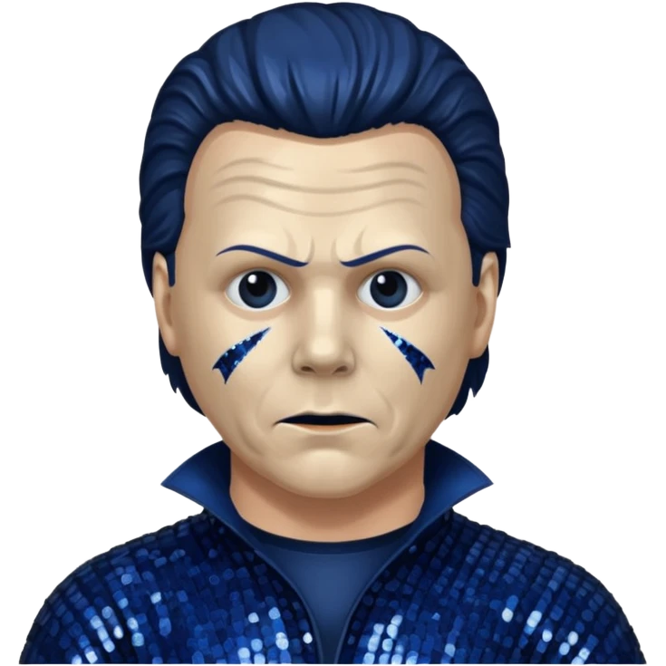 Michael Myers with dark blue sequin outfit  emoji