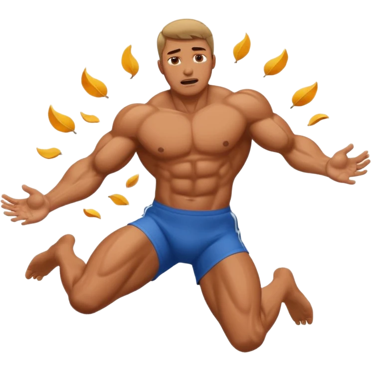 Naked man falling emoji