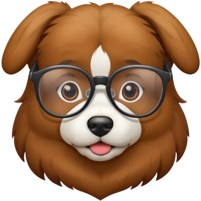 Dog wearing glasses emoji