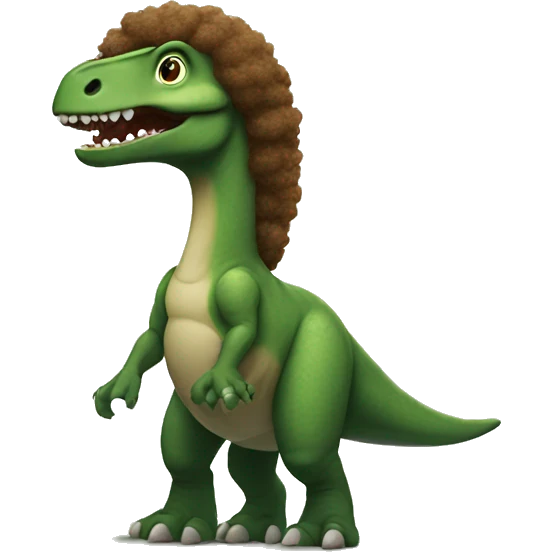 I dinosaur with an Afro emoji