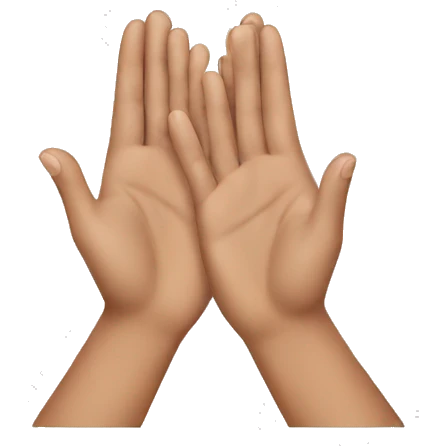 Women’s hands holding emoji
