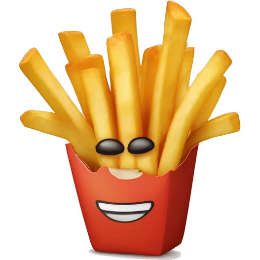 French fries with nacho cheese on top emoji