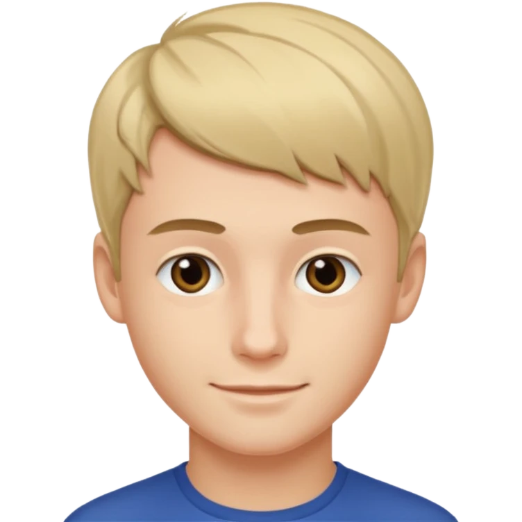 Young man with French crop hair emoji