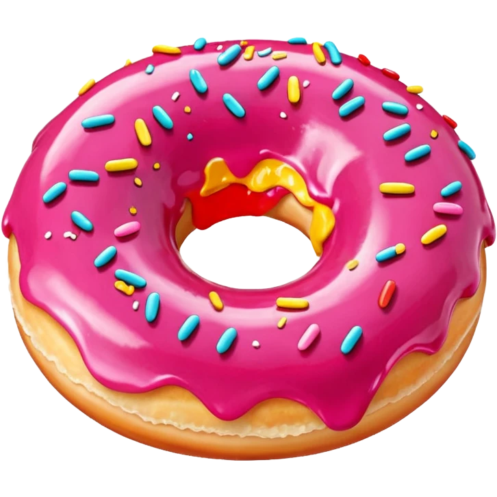 Donut pink glaze, red sprinkles emoji