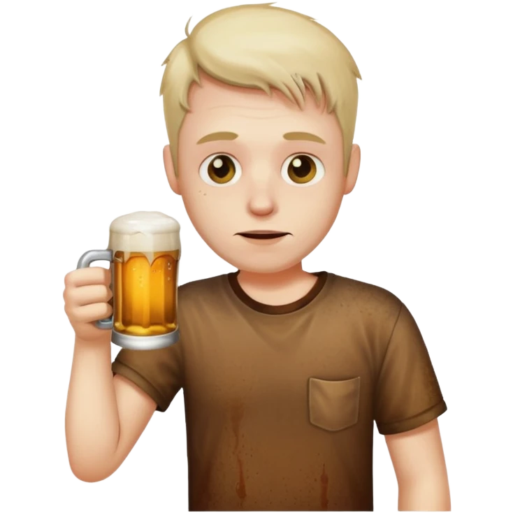 drunk guy holding a beer emoji