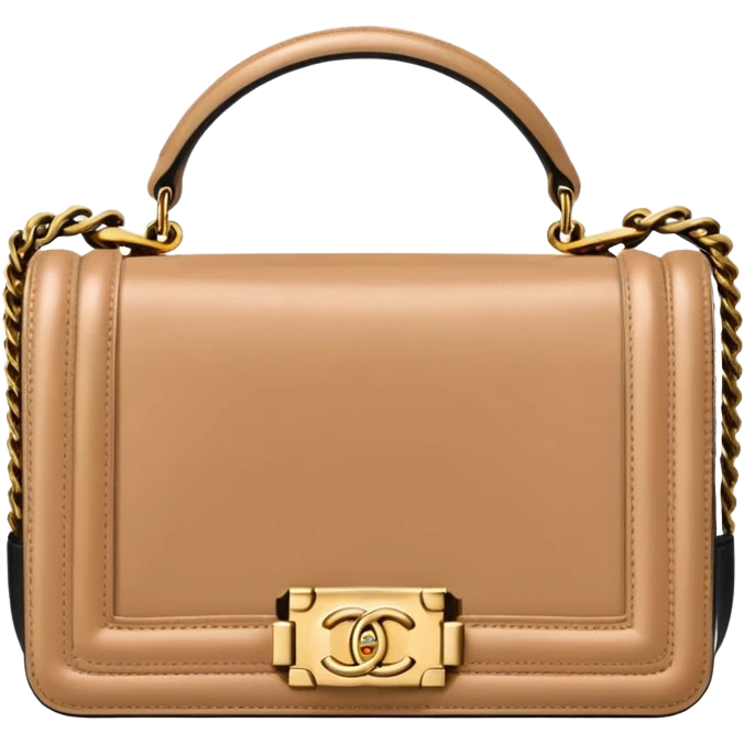 chanel le boy flesh color bag gold hardware emoji