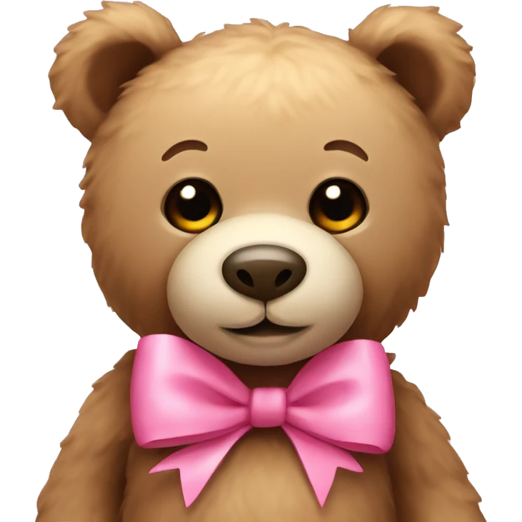 Teddy bear with a cute pink bow emoji