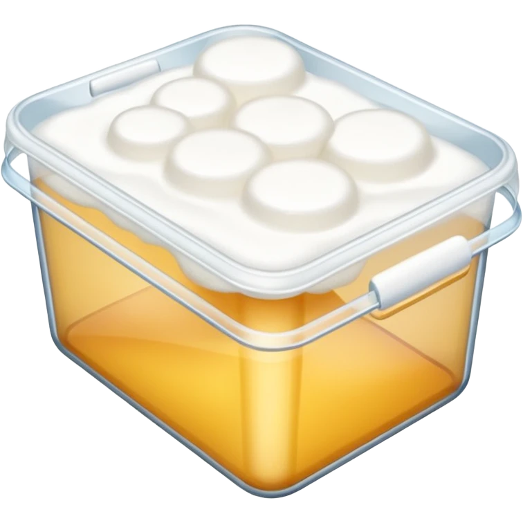 Clear container filled with all white foam emoji