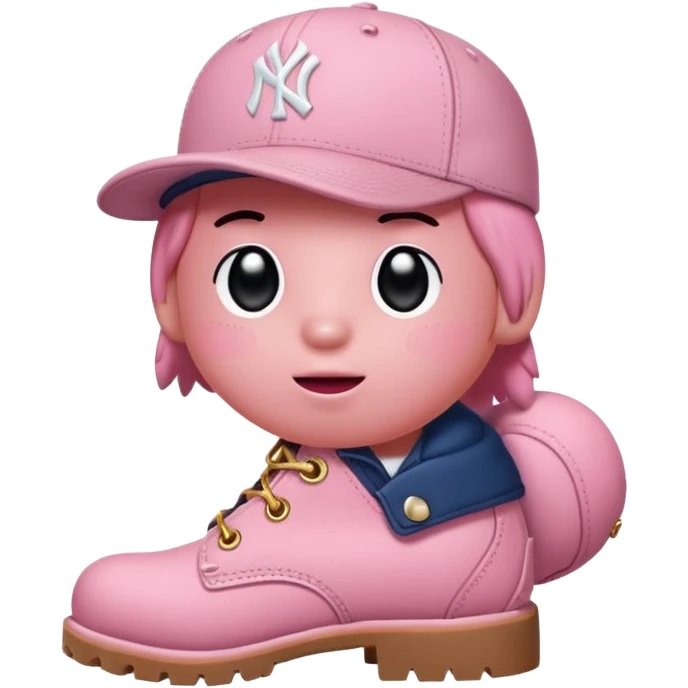 Kirby with timberland boots and a new york Yankee cap emoji