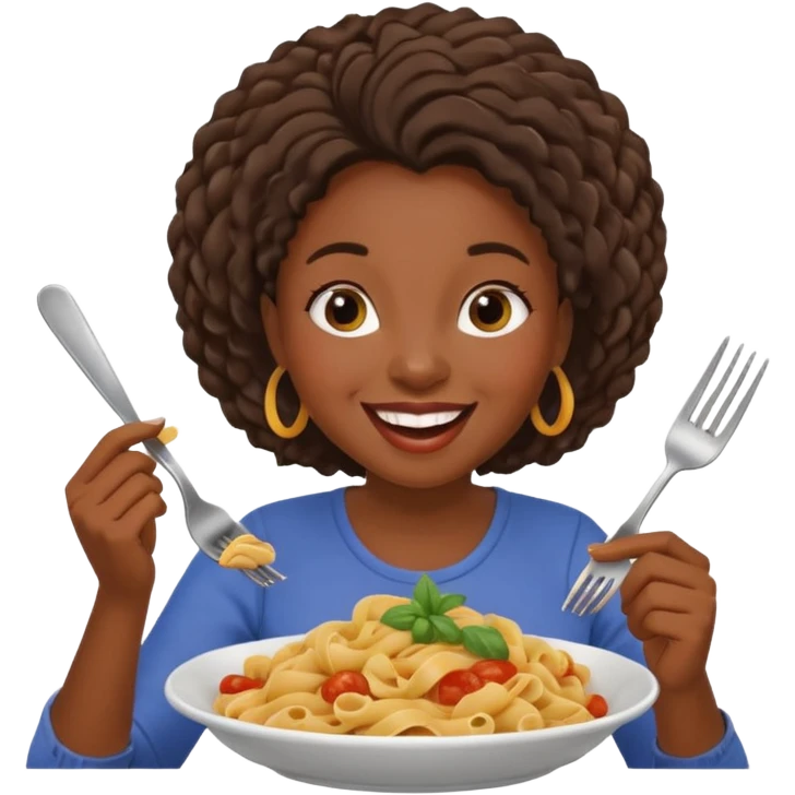 the black woman who eats pasta emoji