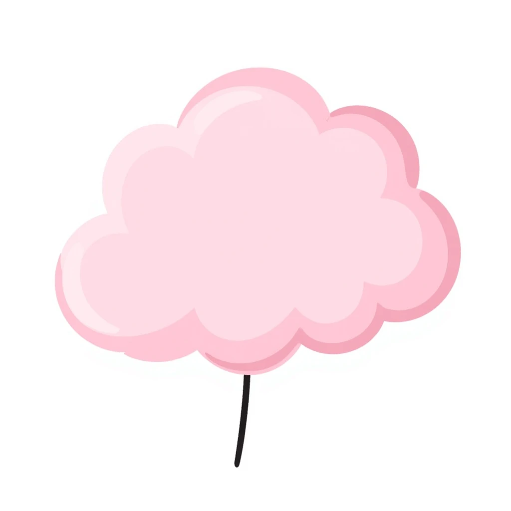 cotton candy in pastel pink, fluffy, smooth, evenly shaped, not stringy or messy emoji