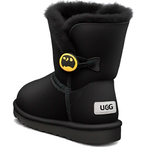 Ugg mini boot black with black fur emoji