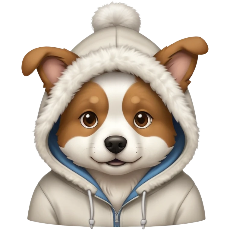 Dog wearing a hoodie  emoji