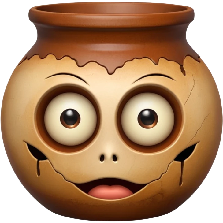 a pot with eyes and mouth emoji