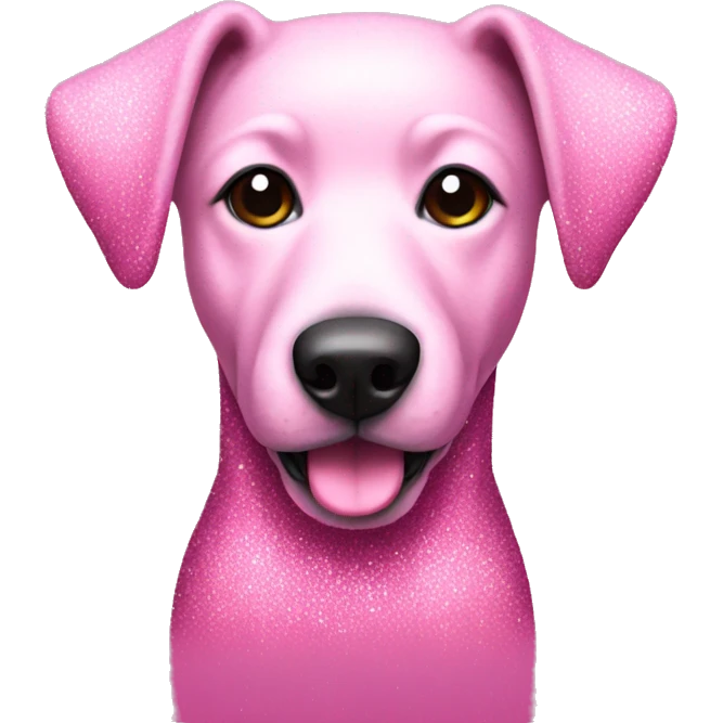 Pink glitter dog emoji