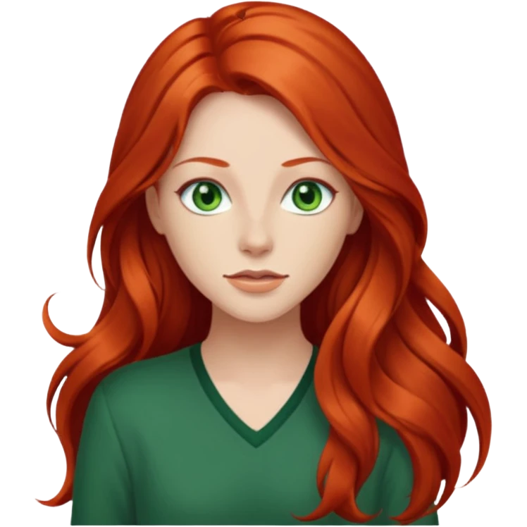Stefanie Ridel with long red hair emoji