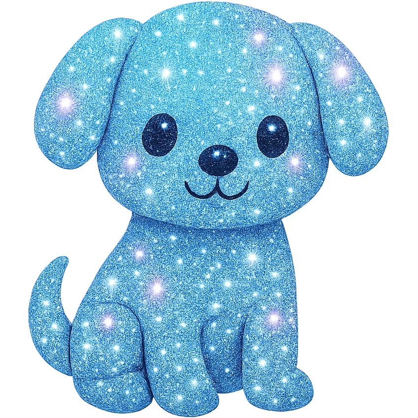 sparkly dog emoji