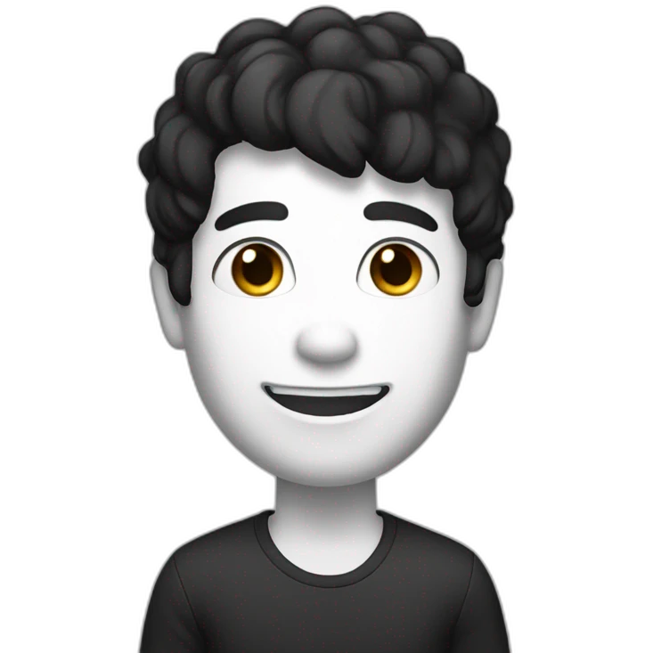 owerweight man,white skin,black hair,laugh emoji