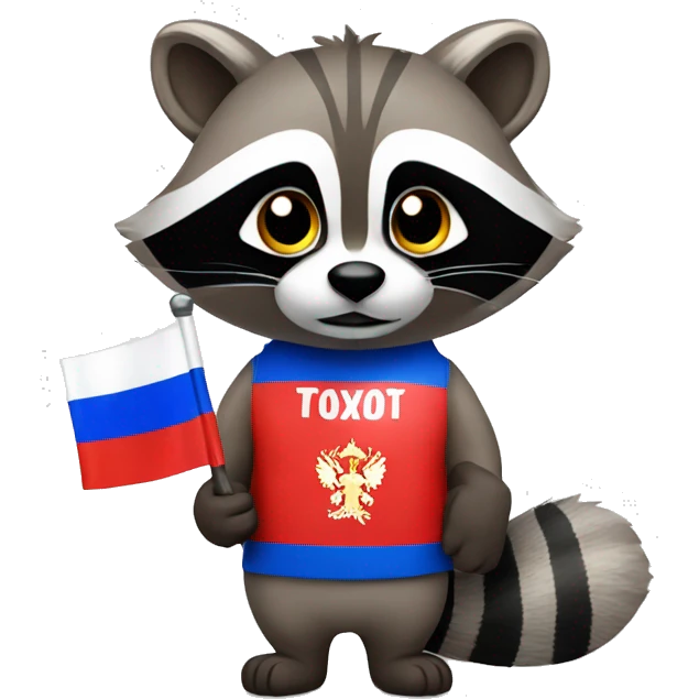 racoon with a russian flag  emoji