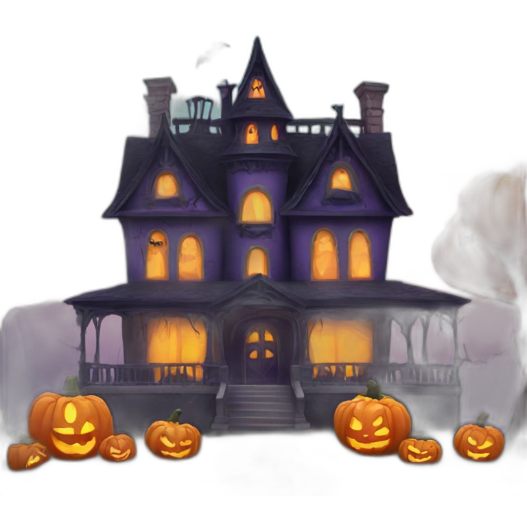 cute halloween mansion emoji