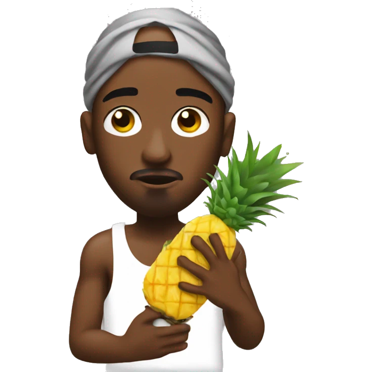 Tupac holding pineapple emoji