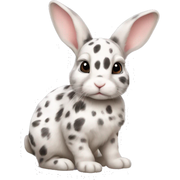 realistic baby bunny with spots emoji