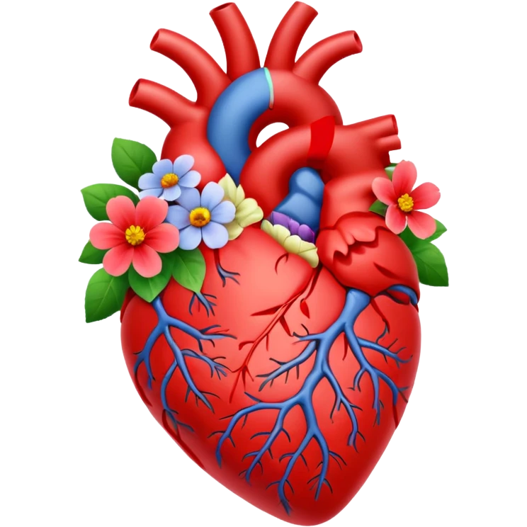 Anatomical hart with flowers emoji