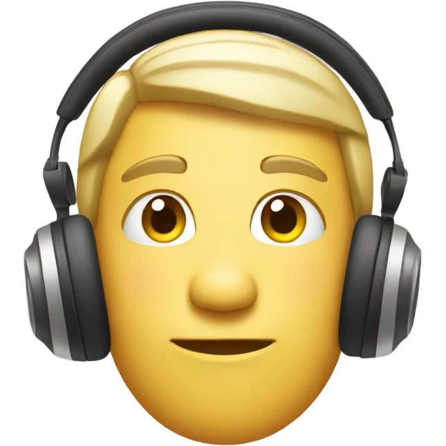 Calm emoji with headphones on emoji