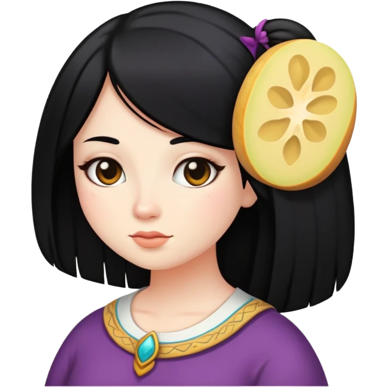 gordita pelo negro liso blanca  emoji