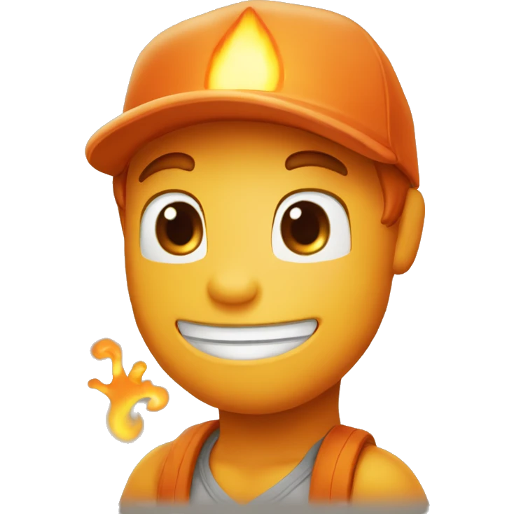 Guy saying hi I’m charmander emoji