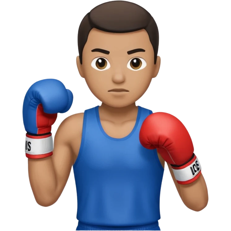 یه آدمی که بکس میکنه با لباس ابی emoji