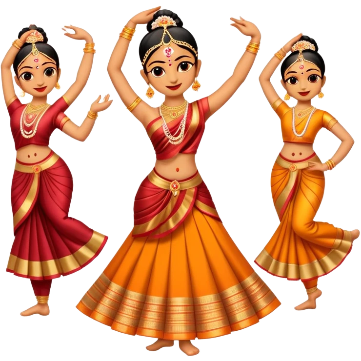 cinematic-realistic-bharatanatyam-dance-emoji,-depicted-as-an-elegant-classical-indian-dance-performance-with-graceful-poses,-intricate-costumes,-and-expressive-hand-gestures,-rendered-with-rich-textures-and-warm-dramatic-lighting emoji
