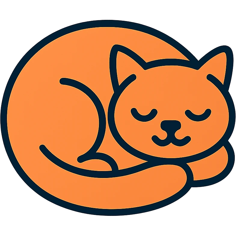Sleeping cat curled up in a circle emoji