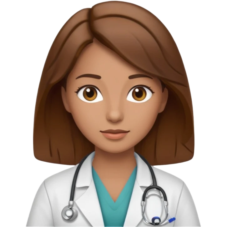 female doctor and ultrasound technician brown hair on technician emoji
