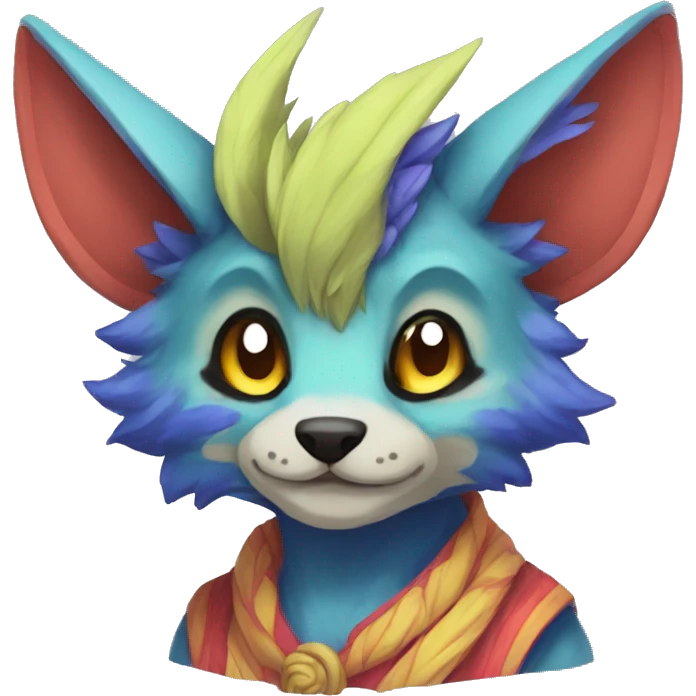 colorful anthro vernid fursona Fakemon emoji
