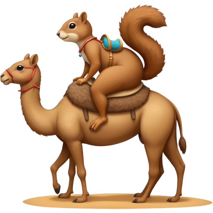 Squirrel sitting on a camel's back emoji