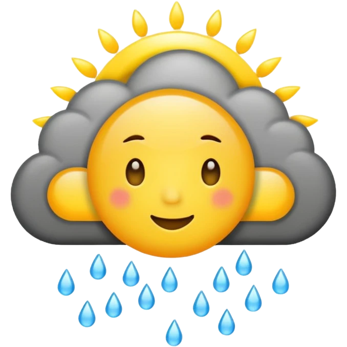 Cloud with rain turning into sun emoji