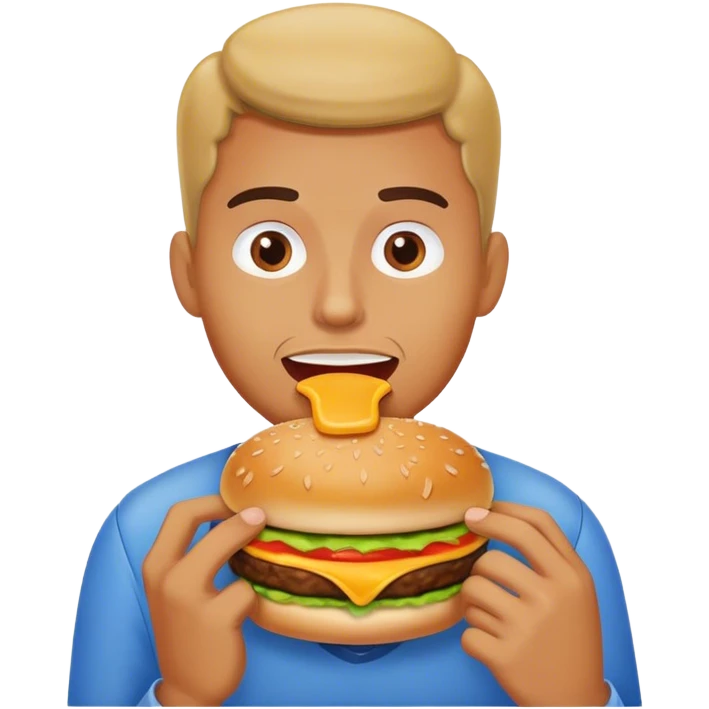 Guy Eating Cheeseburger emoji