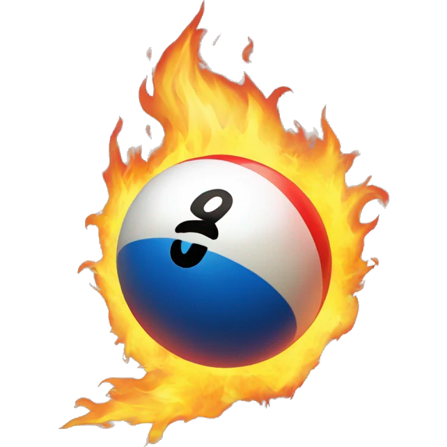 Pool ball on fire emoji