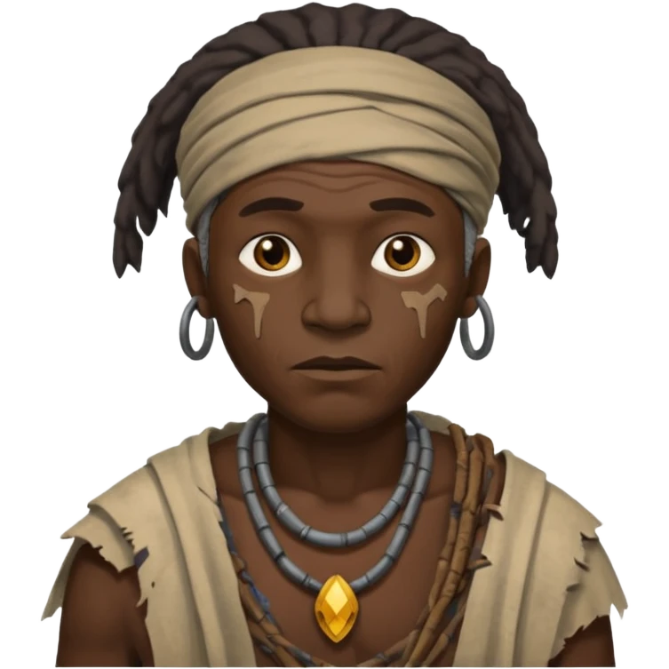 ancient africa man, tattered emoji