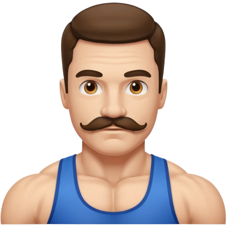 athlete with moustache emoji