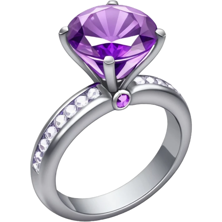 anel de casamento branco e roxo emoji