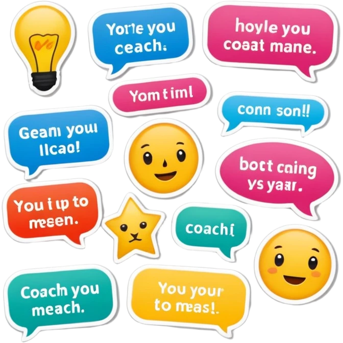 Создай стикерпак для коуча emoji