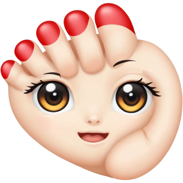 A foot With Anime Eyes in Chibi Sticker style emoji