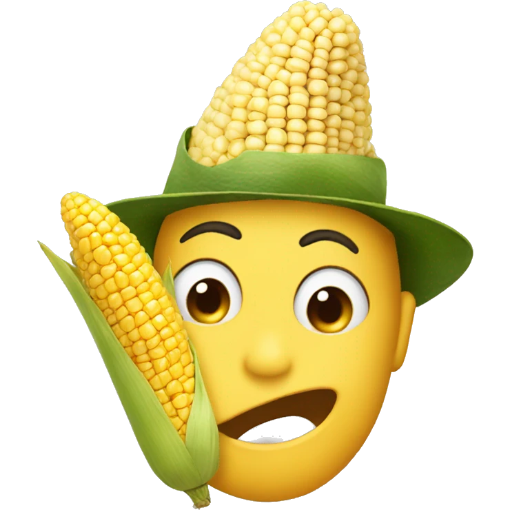 surprise face with a corn hat  emoji