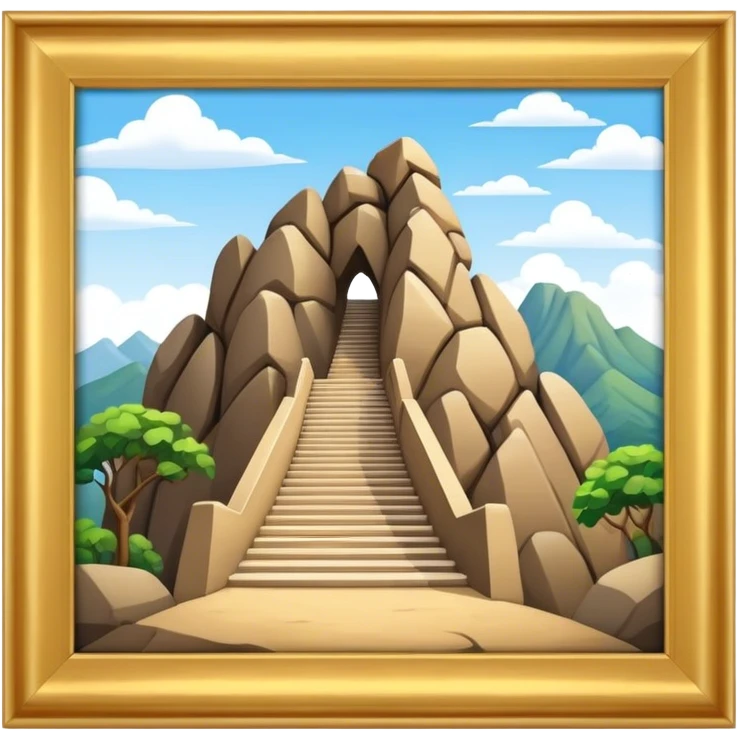 Guatapé Rock Landmark Emoji – Depicting the monolithic rock with its zigzagging staircase. emoji