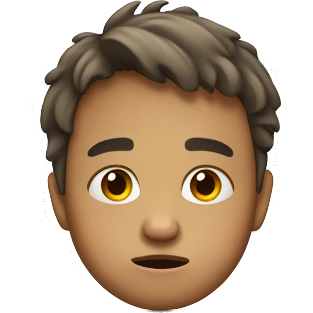 A little boy with a tired expression emoji